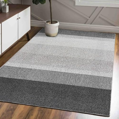 Mazovia Teppich Modern Weich Minimalist - Stilvoll Teppich für Wohnzimmer, Schlafzimmer - Bouclé Teppiche - ÖKO-TEX Wohnzimmerteppich - Grau - 160 x 230 cm