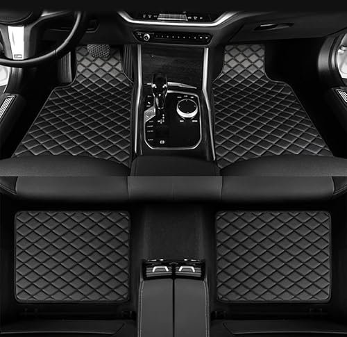 4 Stück Leder Auto Fußmatten für BMW X5 X5M E53 E70 F15 F95 G05 25i 25d, Wasserdicht Anti-Rutsch Teppich Matten Vorne Hinten Schutz Bodenmatten, B Black