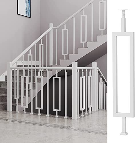 Geländerschienen, Treppenspindel, weiß, Handlauf, Geländersystem, Innentreppensäule mit Schrauben, Set, Bodenmontage, Deck, Veranda, Geländer, 85 cm/95 cm hoch, 30 Stück, Farbe A