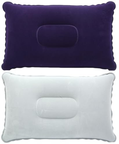 LIURFLNC 2 Stück Aufblasbares Kissen, Reisekissen Aufblasbar, Nackenkissen Camping und Reisen Luftkissen, Ultralight Weichem Kissen Aufblasbar für Outdoor Reisen Wande Hotel Flugzeug Sandstrand