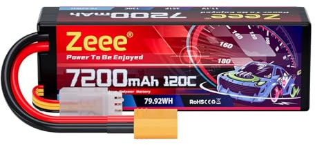 Zeee 3S Lipo Battery 7200mAh 11.1V 120C XT90 Plug for RC Car Drone FPV Boat | RC Hardcase Battery Compatible with 1/5 1/8 1/10 Buggy Truggy Airplane UAV RC Models, Long Runtime