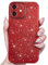 Svanove for iPhone 11 Phone Case Glitter Sparkly, Girly Cute Bling Glittery Sparkle, Shiny Shimmer Glossy Jelly Bright Silicone Thin Slim Case for Women Aesthetic & Hard Camera Cover, Red Wine