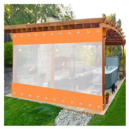 Wasserdichte PVC-Vorhangblende für den Außenbereich, transparent, Seitenmarkise für Gartenpergola, Terrasse, 2 x 2,5 m, perfekt für Privatsphäre und Windschutz