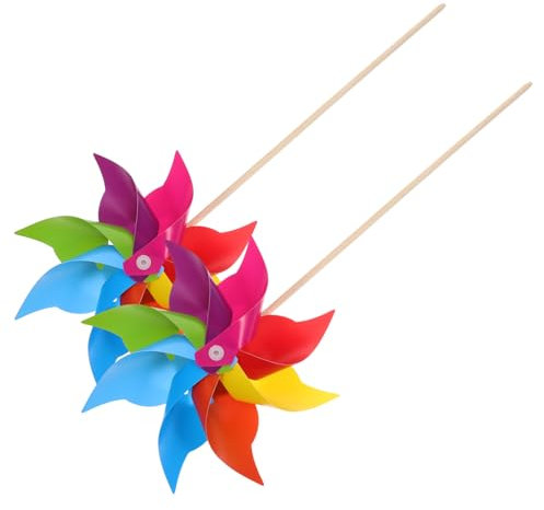 CLISPEED 2 Ensembles Décorations De Jardin Tourniquets Colorés Ornements De Pinwheel Multicolores pour Parties Événements Accessoires Idéaux pour Réunions Familiales 2 Pièces * 2