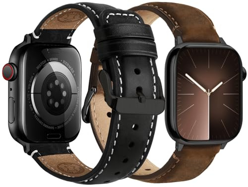 Fullmosa Leather Straps for Apple Watch 46mm 45mm 44mm 49mm
