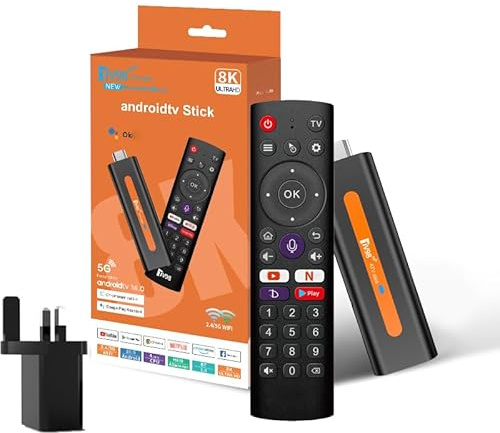 TV Stick 2GB RAM 16GB Quad-Core 64bit Dual 2.4G/5G WiFi HDR10+ Ultra USB HD Smart TV STICK Box Streaming Media (H6 2+16 APP)