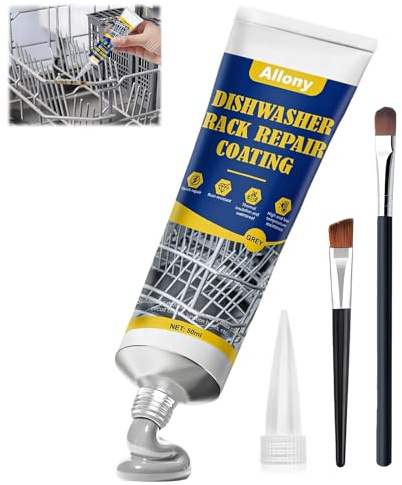 Réparation du Panier de Lave-vaisselle, Mastic Acrylique Gris | Imperméable, Antirouille, Joint Caoutchouc, Peinture de Retouche pour Restauration Lave-vaisselle, 50ML