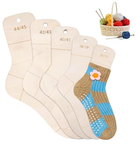 Gansdnek 5 Stück Sockenbretter, Sockenspanner Sockenbrett Größen 36-45, Sockenbretter Sockenschablone DIY Gewebte Socken für Stricken Als Strickhilfe Zum Stricken Häkeln