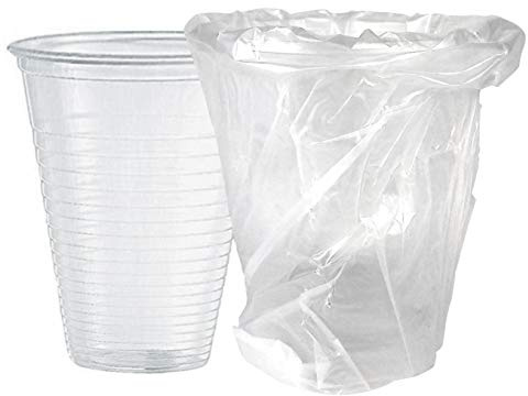 SGWEB professional 50 Bicchieri in Plastica Compostabile e Biodegradabile 200 ml Trasparente Imbustati Singolarmente in Carta Monouso e Igienici per Acqua e Bevande Fredde confezione da 50 pezzi