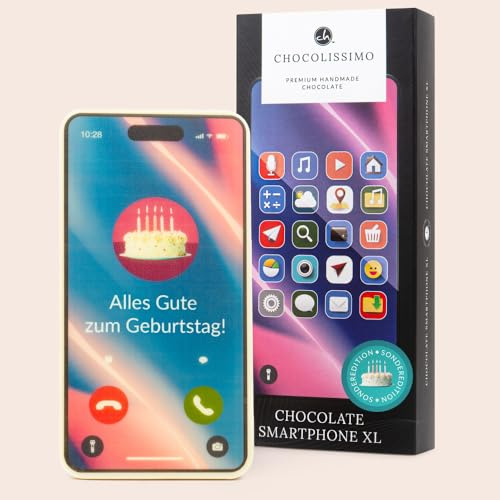 Schokoladen Smartphone XL 70g | Handgemachte Belgische Schokolade | Valentinstag | Liebesgeschenk für Freundin Freund Geschenk (Geburtstag)