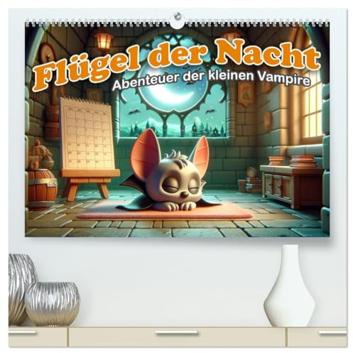 Flügel der Nacht: Abenteuer der kleinen Vampire (hochwertiger Premium Wandkalender 2026 DIN A2 quer), Kunstdruck in Hochglanz: Magische Vampir-Abenteuer das ganze Jahr. (CALVENDO Spass)