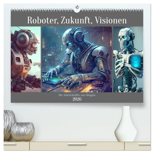 Roboter, Zukunft, Visionen. Die Arbeitskräfte von Morgen (hochwertiger Premium Wandkalender 2026 DIN A2 quer), Kunstdruck in Hochglanz: Die ... uns unmittelbar bevor (CALVENDO Technologie)