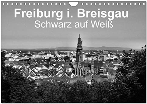 Freiburg i. Breisgau Schwarz auf Weiß (Wandkalender 2026 DIN A4 quer), CALVENDO Monatskalender: Schwarzweiß-Porträt der Stadt Freiburg (CALVENDO Orte)