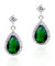 Crystalline Azuria Donna 18ct Placcato Oro Bianco Lacrima Orecchini Pendenti con Verde Smeraldo simulato Cristalli di Zirconi