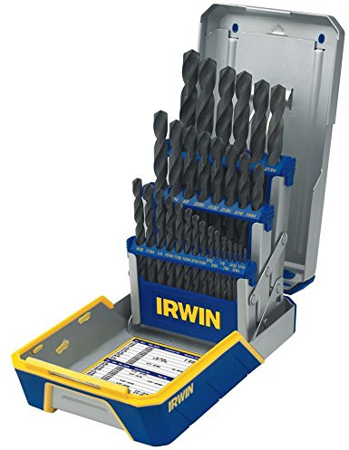 IRWIN Tools - Juego de brocas de índice de metal de óxido negro con funda, 29 piezas (3018004)