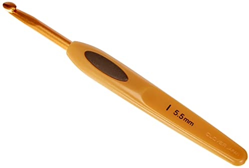 Clover CL1009 Häkelnadel, Plastic, Gold, 5,5 mm Größe