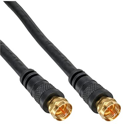 InLine SAT-Anschlusskabel, 2x geschirmt mit Filter, 2x F-Stecker, >85dB, schwarz, 1m