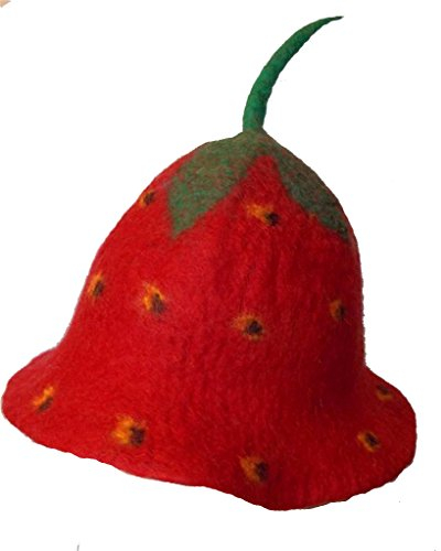 Terrapin Trading Fair Trade Nepal Filz Erdbeere Wolle-Festival-Hut aus Filz (Erwachsene) (rot)