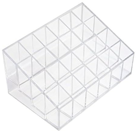 Onwon Transparent Cosmetic Makeup Organizer Clear 24 Lattices Lipsticks Cosmetic Lotion Makeup Organizer Storage Display Holder Stand