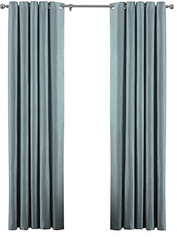 Riva Paoletti Atlantic Ringtop Eyelet Curtains (Pair), 229cm x 229cm, Duck Egg Blue