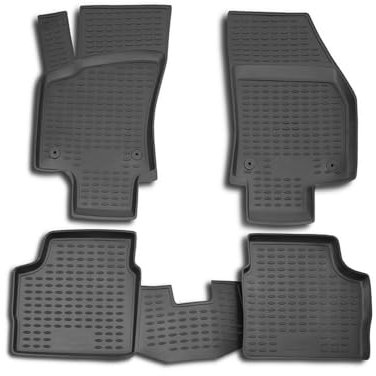 OMAC Gummimatten Fußmatten kompatibel mit Opel Astra H Stufenheck 2007-2014 TPE Schwarz 4X