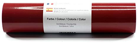 Selbstklebende Plotterfolie Vinylfolie 21 cm x 3 m glänzend 39 Farben zur Auswahl, Farbe:135 Bordeaux