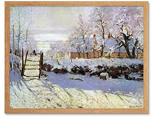 Wee Blue Coo Claude Monet Magpie Old Master Painting Art Print Framed Poster Wall Decor Kunstdruck Poster Wand-Dekor-12X16 Zoll