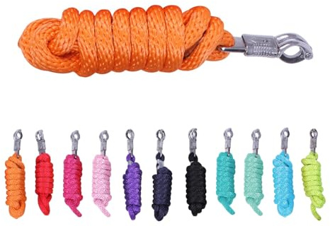 NETPROSHOP Einfarbiger Nylon Strick Führstrick mit Panikhaken Länge 2 Meter Farbauswahl, Farbe:Orange