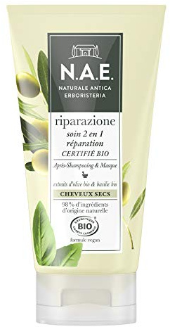 N.A.E. – 2-in-1 Conditioner / Maske – trockenes Haar – Bio-Haarpflege – zertifiziert Bio-Kosmetik – vegane Formel – 98 % Inhaltsstoffe natürlichen Ursprungs – Behälter mit 150 ml