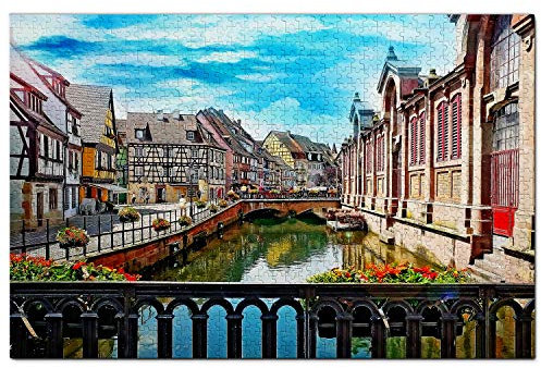 Frankreich Altstadt Little Venice Colmar Puzzle 1000 Teile Holzpuzzle Erwachsene Spielgrafik Reise Souvenir Holz