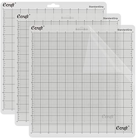 Ecraft StandardGrip Schneidematte für Silhouette Cameo 3/2/1: 30,5 x 30,5 cm, rutschfest, quadratisch gerastert, transparent, zubehör für Silhouette Cameo