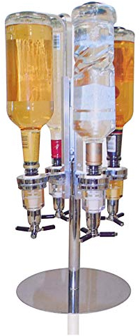 MXXHFC 4 Bottle Rotary Drinks Stand Spirits Wine Optic Dispenser Party Steel for Bottles,Bar Drinks Optics Set Revolving Liquor Spirit Dispenser Quick Release Mechanism