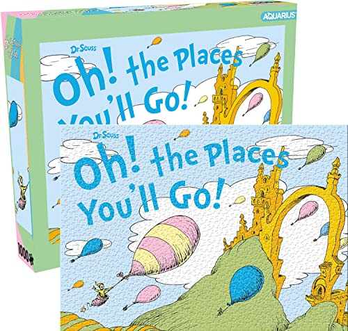 AQUARIUS Oh, The Places You'll Go! Puzzle (1000 Teile Puzzle) - Offiziell lizenziertes Dr. Seuss Merchandise & Collectibles - Blendfrei - Präzise Passform - 50,8 x 71,1 cm