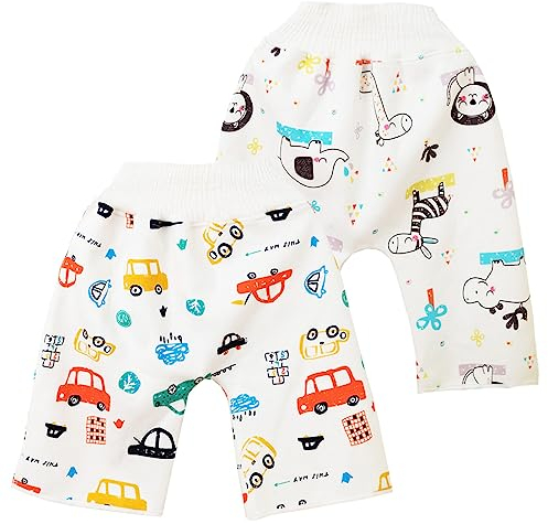 Maeau Windelhose für Kinder Mädchen Jungen 5 6 7 8 Jahre Trainingshose Baby Töpfchen Waschbar Lernhose Wasserdicht Baumwolle Weiß Windelunterwäsche Kleinkind Hosen Saugfähige Trainingswindelhose