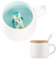 Süße Sachen Keramik Pinguine Kaffeetasse Teetasse Mit Deckel Löffel Lustige Tassen Geschenke für Frauen Kaffeebecher Porzellan 3D Tasse Personalisiert Cappuccino Tassen Freundin Jahrestag Geschenk