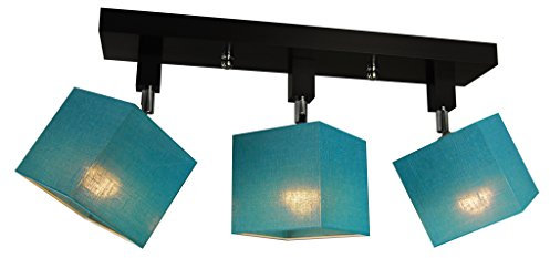 alfalux Deckenlampe Mit 3 Lampenschirmen LED Deckenleuchte Leuchte Lampe Wohnzimmerlampe Schlafzimmerlampe Holz Wohnzimmer Schlafzimmer Deckenleuchten Drehbar Schwenkbar LLS31TUDPR