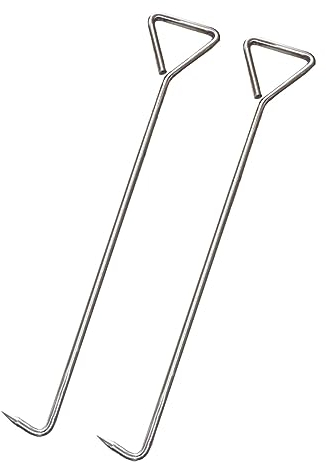 YANBI Schachthaken 80 cm Langes Werkzeug für Kanaldeckel, 2pcs Edelstahl Kanaldeckel Heber Haken, Altmodische Kanaldeckelhaken für zu Hause, Leicht zu Tragen
