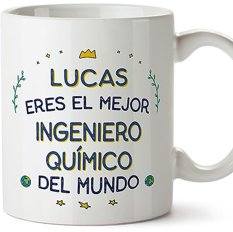 MUGFFINS Tazas Personalizadas para INGENIERO QUÍMICO hombre - En Español - Mejor del Mundo - 11 oz / 330 ml - Regalo Personalizable original y divertido