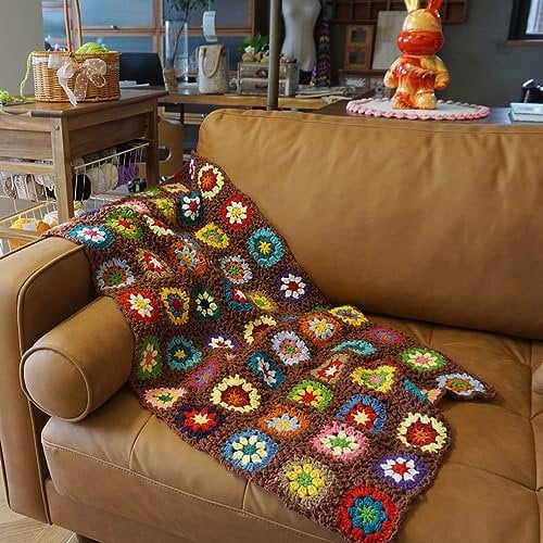 CZQLWW Handgefertigte Häkeldecke, Oma-Decke, Pullover-Stil, ganzjähriges Geschenk, für drinnen und draußen, Reisen, Akzent für Sofa, Schmusetuch, Couch, Bett, Liege, Wohnzimmer, Heimdekoration, 119,4