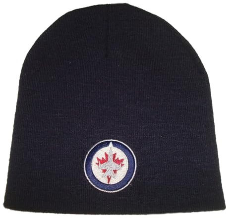 Reebok Winnipeg Jets Mütze für Kinder, marineblau, ohne Manschette, NHL Youth Knit Skull Cap