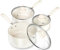 MICHELANGELO Saucepan Sets Non Stick with Lids, Ceramic Saucepans Set 14cm/18cm/20cm with Nonstick Coatings, PFAS-Free Small Saucepan Sets, Multipurpose Cooking Pots, Cream White