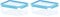 Emsa 508546 Clip & Close | Rechteckige Frischhaltedose | mit Deckel | 3.7 Liter | Transparent/Blau (Packung mit 2)