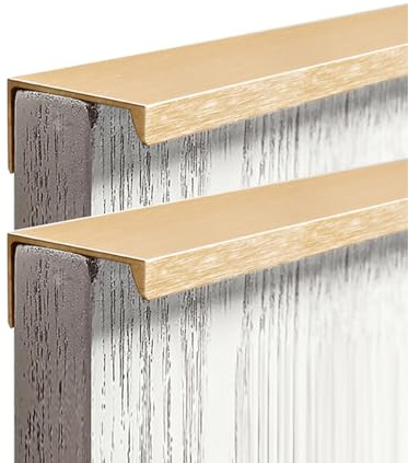 2 Stück Möbelgriffe Profilgriff Aluminium Unsichtbare Schubladengriff Versteckter Türgriff Schrankgriffe Moderne Griffe for Garderobe Kücheng Schrank Schublade Kleiderschrank (400mm,Gebürstetes Gold)