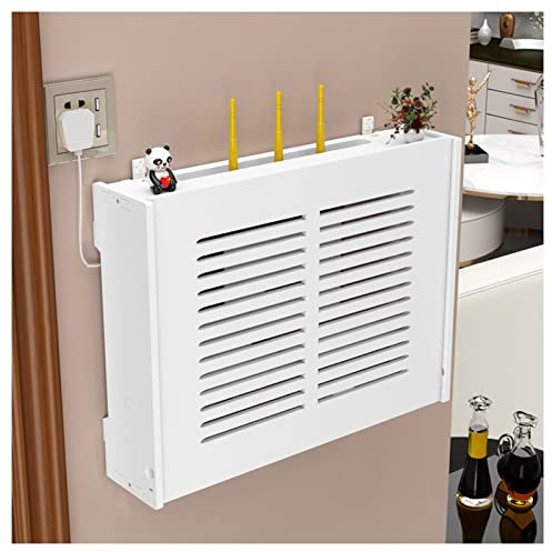 VDCVADKYE Router & Modem Storage Cabinet, White, 47x36x11cm, Wall-Mounted, Living Room