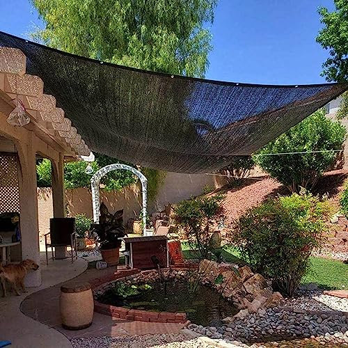 Sonnensegel, 5 x 6 m, UV-Schutz, atmungsaktiv, Netz, für Pergola, Outdoor, Pflanzenschattennetz mit Sichtschutz, Sonnensegel, Netzplane, 4 m x 5 m, Schwarz