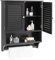 COSTWAY Armadietto da Bagno Sospeso 60x22x75cm, Mobile da Parete con 2 Ante, con Ripiano Regolabile in 3 Posizioni e Barra Porta Asciugamani (Nero)