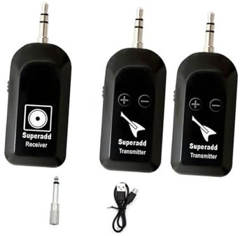 perfeclan Gitarrensenderempfänger Gitarrensystem Vielseitiger Verstärker -Lade -Audio -Sender und Empfänger für Geigen -Soundkarte, 1 bis 2