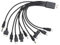 XFUYI Cable USB a teléfono Celular con múltiples enchufes, Cable USB 10 en 1 para teléfono Inteligente, Cable de 20 cm/7,87 Pulgadas