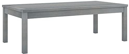 XINCXIN Couchtisch, Outdoor Tisch gartenmöbel Dining Table balkontisch wetterfest Tisch Balkon Geeignet für Terrace Indoor Outdoor Lounge 100x50x33 cm Grau Massivholz Akazie