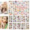 Hippie Tattoos 20 Stück, Blumenmuster, Kinder Gesicht, Karneval, Flower Power Tattoos Temporär für Erwachsene & Kinder – Bunte Hippie Accessoires für Party, Festival, Tattoo Hochzeit & Mottofeier